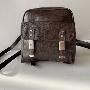 Vintage Esprit Sling Bag Mini Backpack Brown Vegan Leather